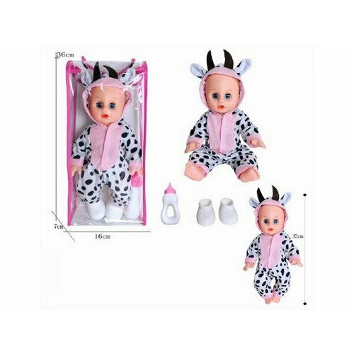 Пупс 33 см, с аксессуарами ZHENQI TOYS Y23656316 пупс на мотоцикле s s toys 200351000