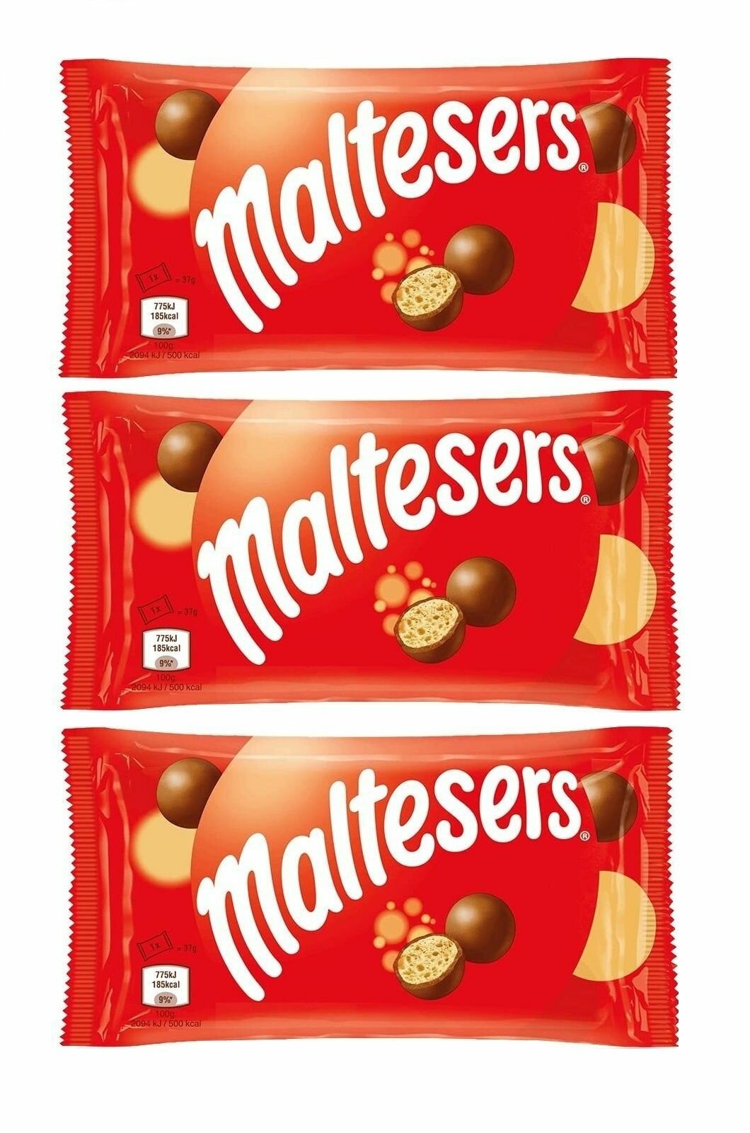 Шоколадные шарики Maltesers / Мальтизерс, 3 шт. по 37 гр. (Великобритания)