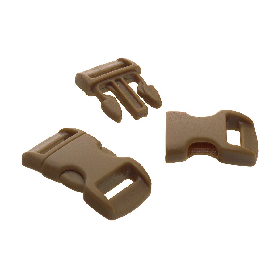 Застежка Фастекс пластиковый ФБ-10 для браслетов из паракорда коричневый 29053 / Фастекс для ленты, ремня 2 упаковки (по 5 шт)