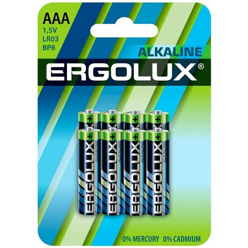 батарейка ergolux lr03 alkaline bl 4 ergolux арт lr03bl4 Батарейка (14814) ALKALINE BL8 LR03