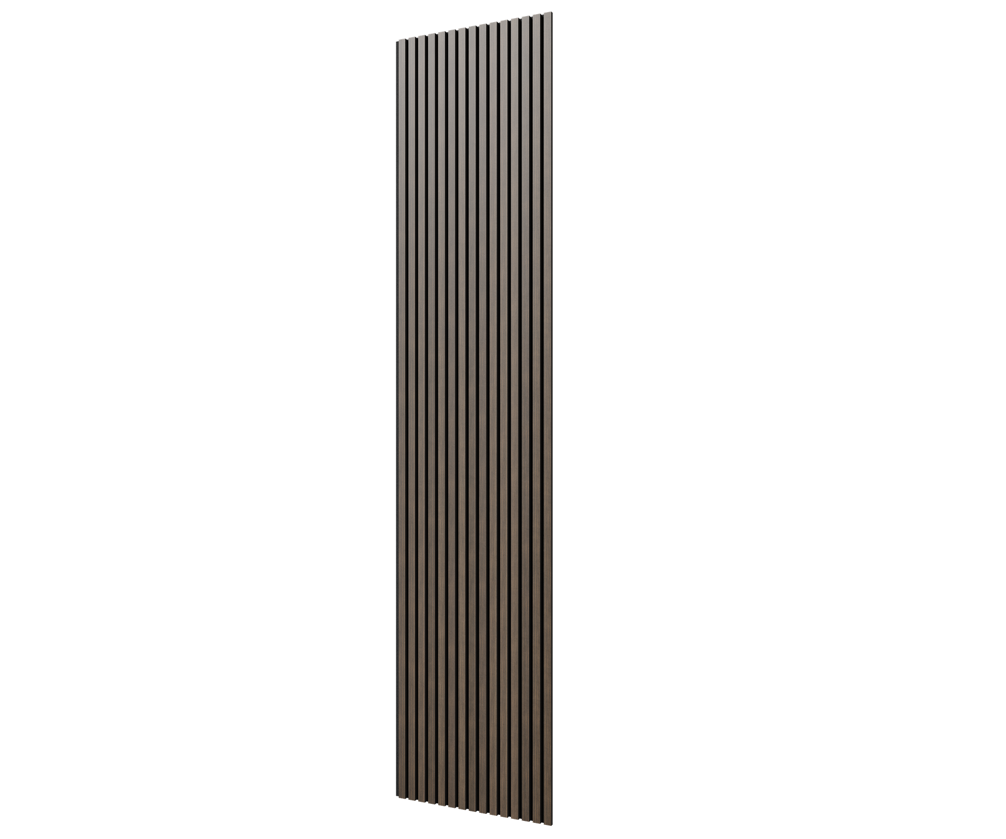 Акустическая панель, черный войлок, 2750х600х21мм, рейки МДФ, шпон дуб маррон коричневый. Cosca Decor