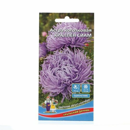 Семена Цветов Астра коготковая Краллен сиам , 0 ,2 г ( 1 упаковка ) семена астра краллен смесь цвет карамельный престиж семена