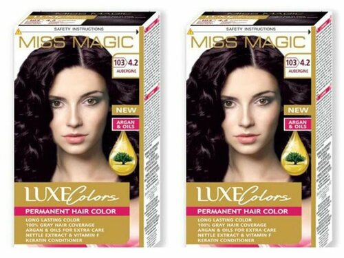 MISS MAGIC LUXE Colors Краска для волос, тон 103/4.2- баклажан, 2 шт