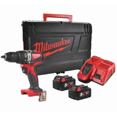 Аккумуляторная дрель-шуруповерт Milwaukee M18 BLPD2-502X 18 В 1800 обмин 28800 удмин с 2 АКБ 5 Ач и ЗУ в кейсе 4933464518 6062600₽