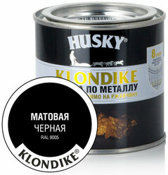 HUSKY-KLONDIKE Краска по металлу матовая черная RAL 9005 (250мл)