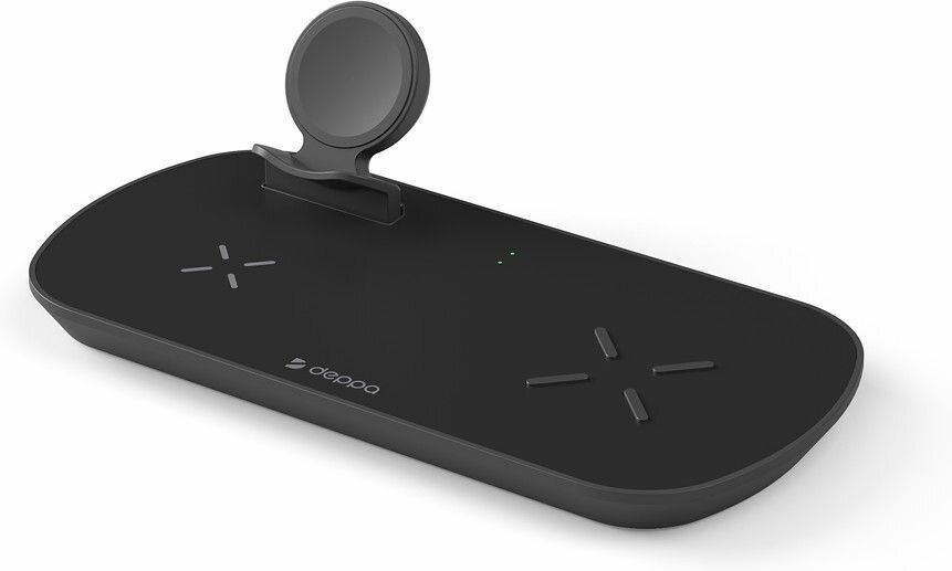 Беспроводное зарядное устройство Deppa 3 в 1, 17.5 Вт, черный