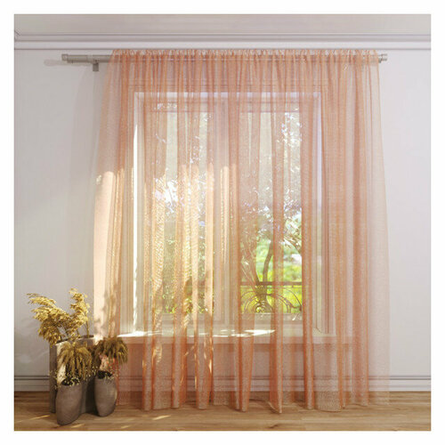 Штора тюлевая на шт ленте for to afon органза 300х280см персиковая арт1214705 7008₽