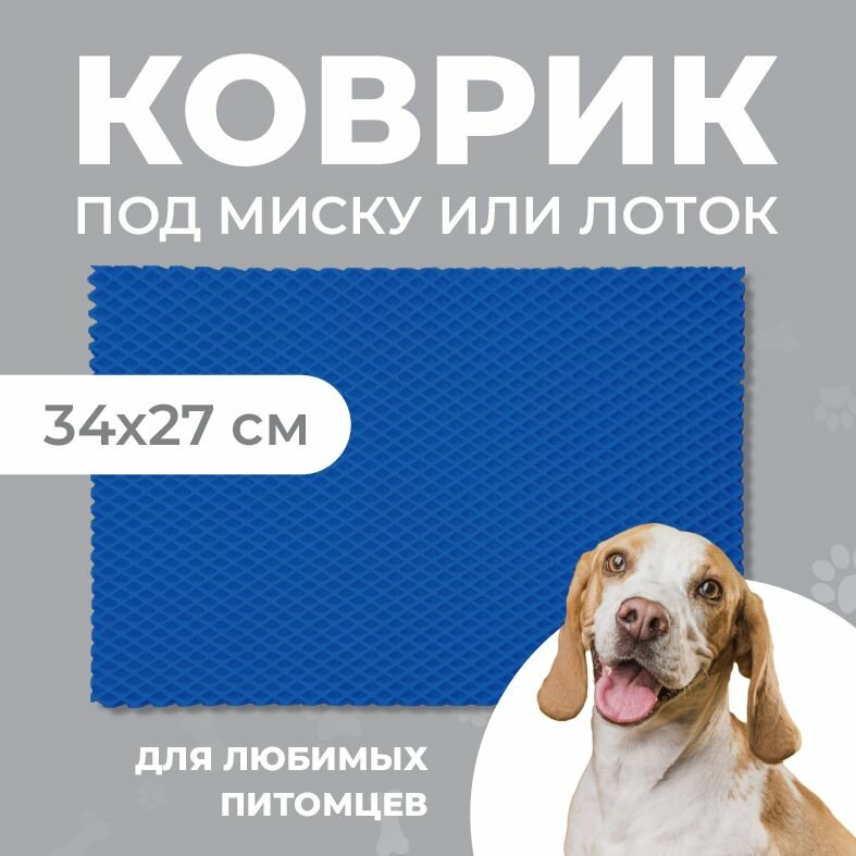 Ева коврик 34x27 под миску или лоток для кошек / собак /грызунов ячеистый