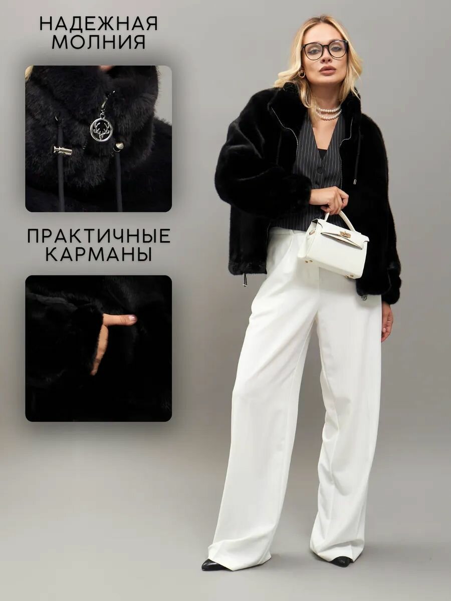 Шуба ALLINSIDE, размер L, черный — фото 1