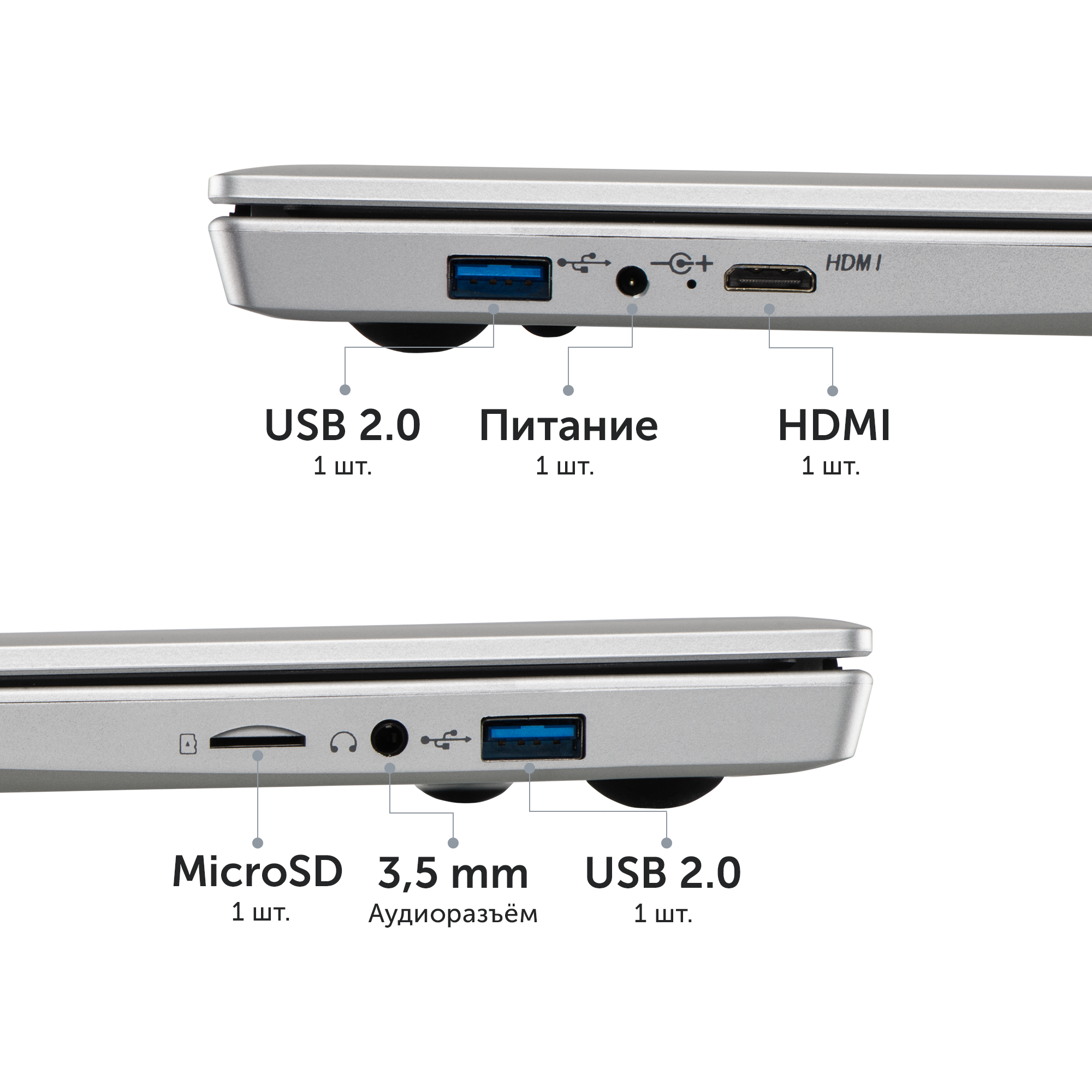 Ноутбук Azerty RB-1551 (15.6" IPS 1920x1080, Intel N5095 4x2.0 ГГц, 16 Гб DDR4, 256 Гб SSD) — фото 1