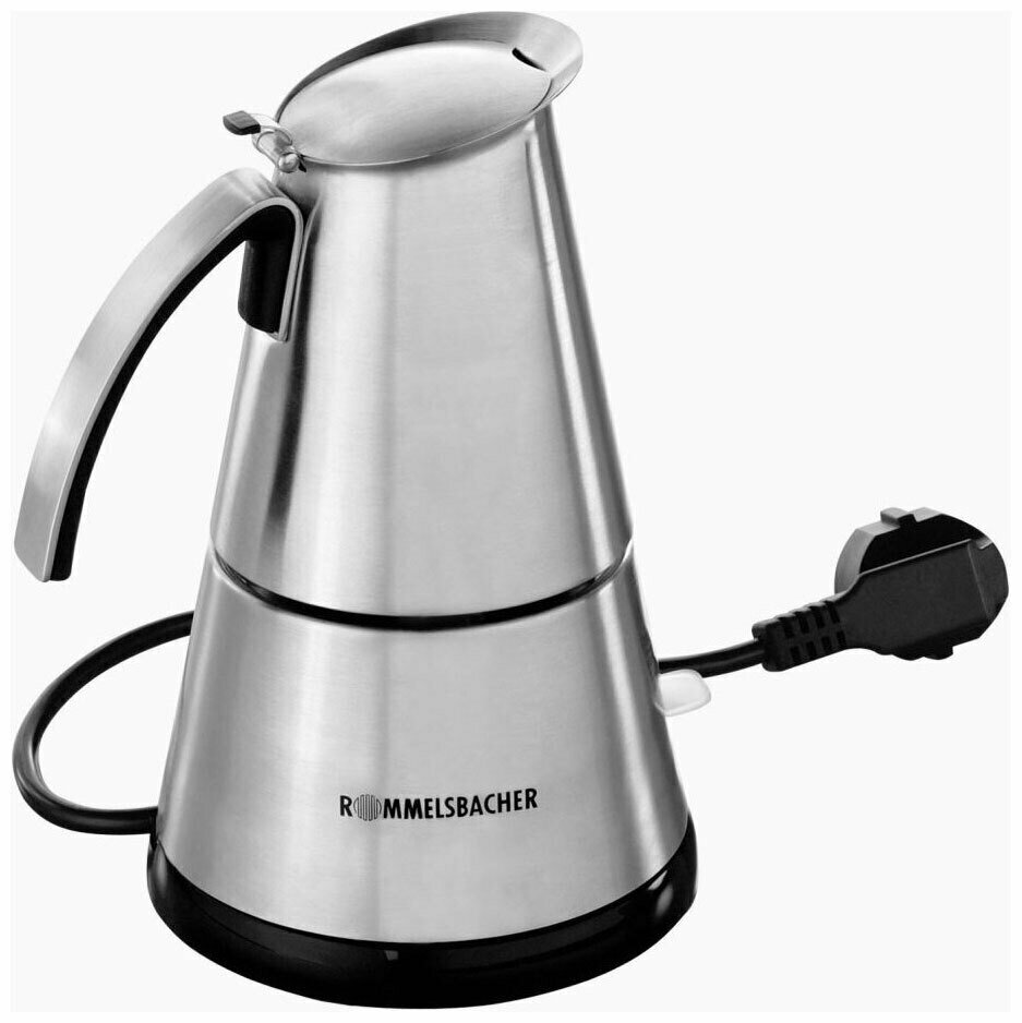 Гейзерная кофеварка Rommelsbacher EKО 366/E серебристая 350мл электрическая