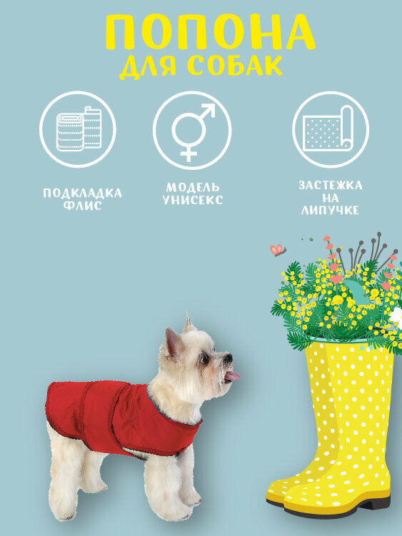 Попона для собак Монморанси "Попона стеганая" цвет: красный L