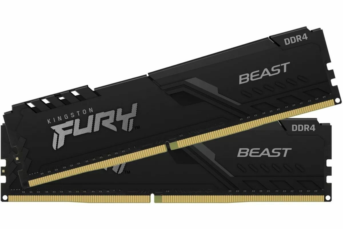 Память оперативная DDR4 16Gb (2x8Gb) Kingston Fury Beast Black 3200MHz CL16