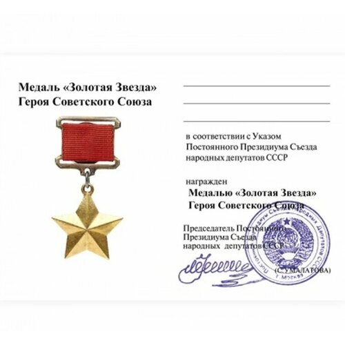 фото Удостоверение к медали золотая звезда героя советского союза, сувенирная копия, наградной лист участников бестмани