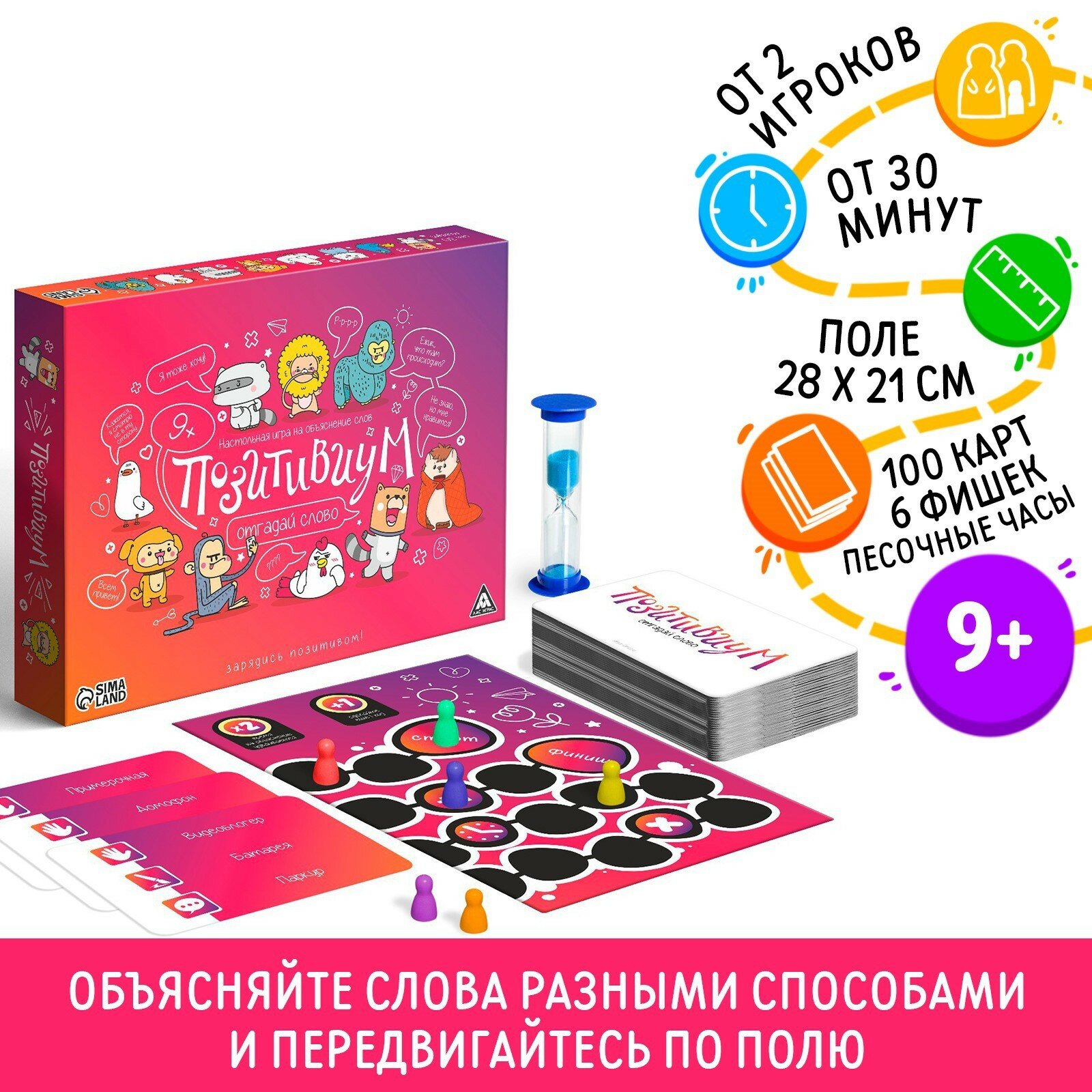 Настольная игра "Позитивиум", на объяснение слов, "Позитивиум", для детей и малышей от 9 лет