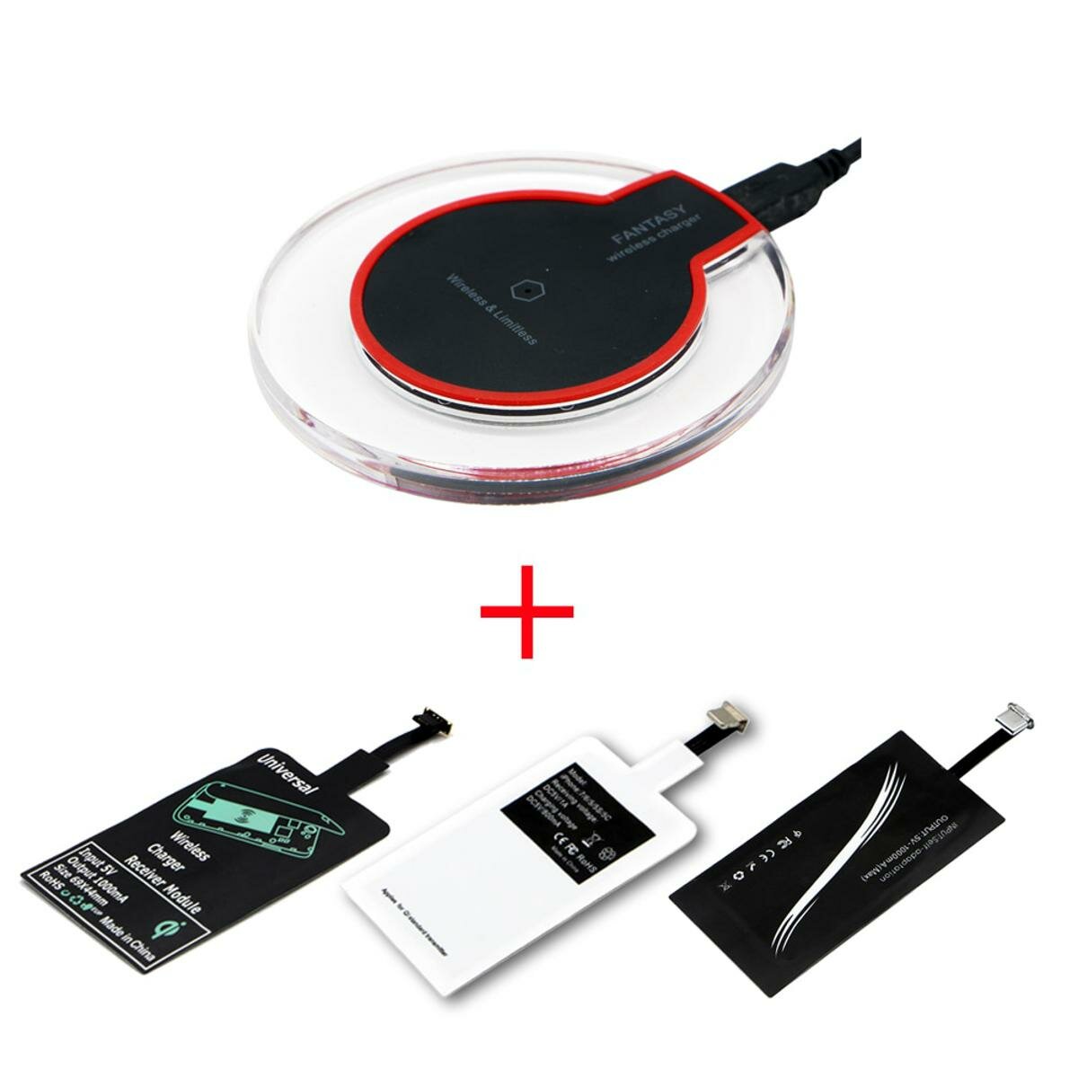Peaktop Универсальная беспроводная зарядка Qi + беспроводной приемник Type-c/Micro USB для iPhone Huawei Xiaomi HTC oppo vivo ASUS