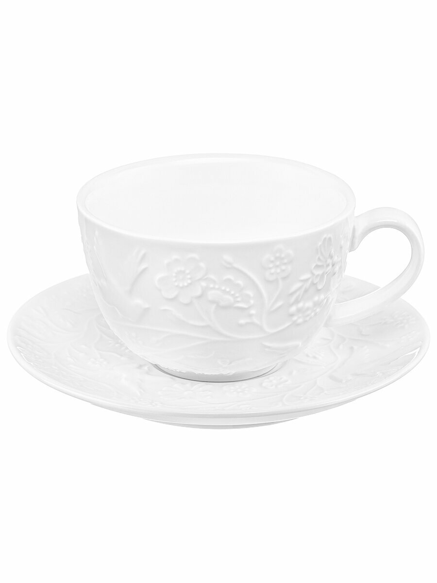 Чайная пара, чашка с блюдцем 12 пр. 300 мл Elan Gallery Райский сад, набор, Масленица — фото 1
