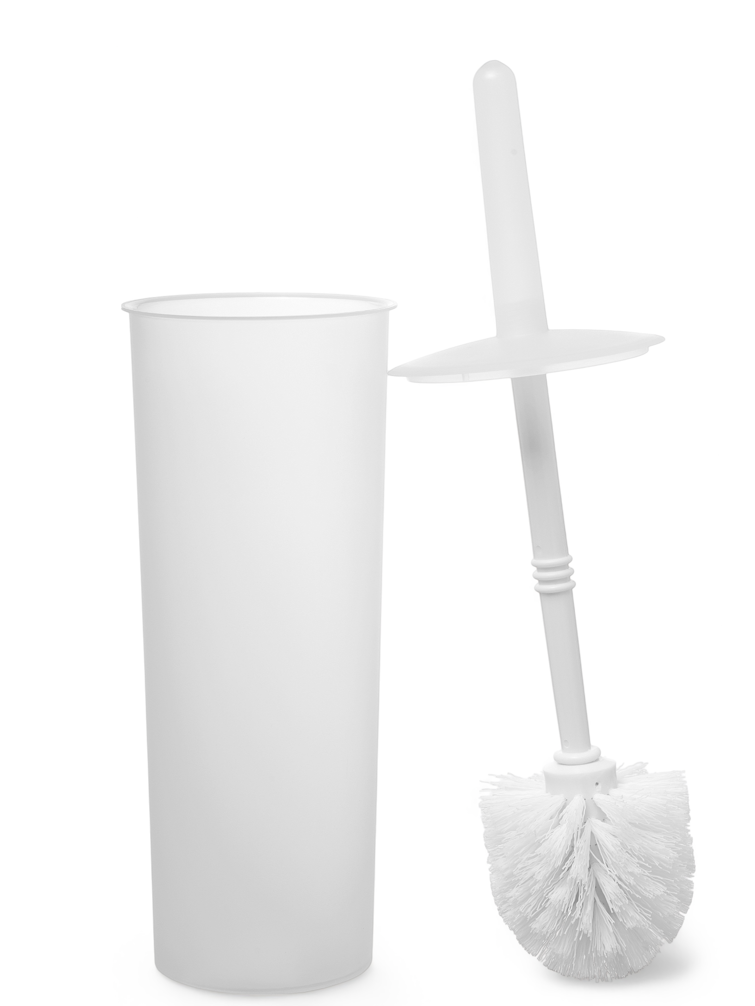 Ершик для унитаза напольный из прочного абс- пластика цвет матовый белый
