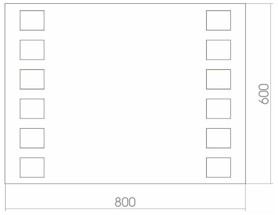 Зеркало MIXLINE "Блюз" 800*600 (ШВ) светодиодная подсветка, фацет - фотография № 3