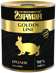 Влажный корм для собак Четвероногий Гурман Golden Line, беззерновой, кролик 340 г