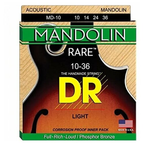 DR MD-10 - RARE™- струны для мандолины 10 - 36 dr md 10 rare™ струны для мандолины 10 36