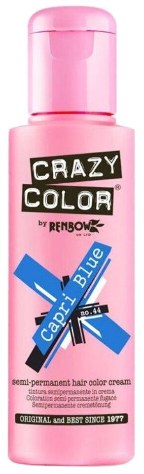 Crazy Color Краситель прямого действия Semi-Permanent Hair Color Cream, 44 capri blue, 100 мл