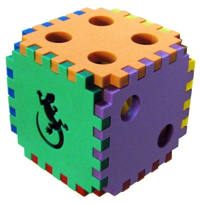 Мягкий пазл для детей Разноцветный кубик Ящерица / Развивающая игра / Декор