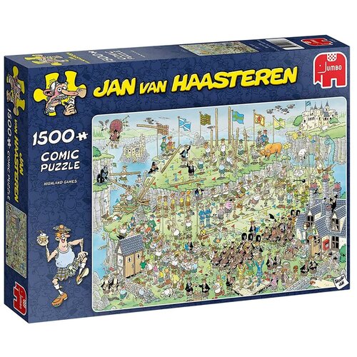Пазл Jumbo 1500 деталей: Игры горцев (Jan Van Haasteren) серая майка 16 jan jan van essche