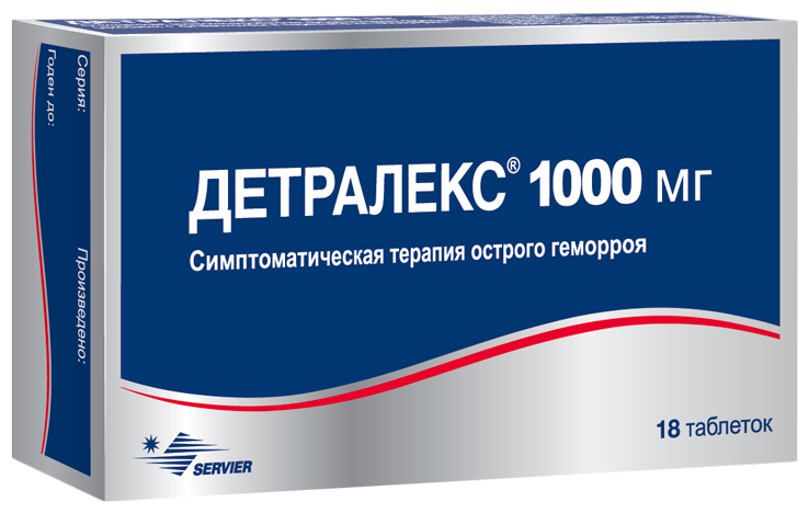 Детралекс таб. п/о плен., 1000 мг, 18 шт.