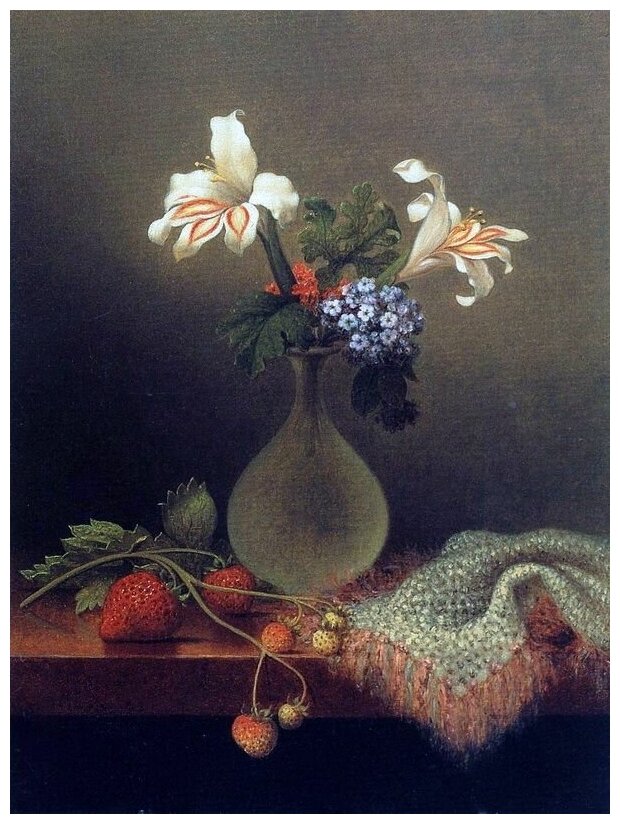 Репродукция на холсте Ваза с цветами (Vase with Flowers) №2 Хэд Мартин Джонсон 50см. x 67см.