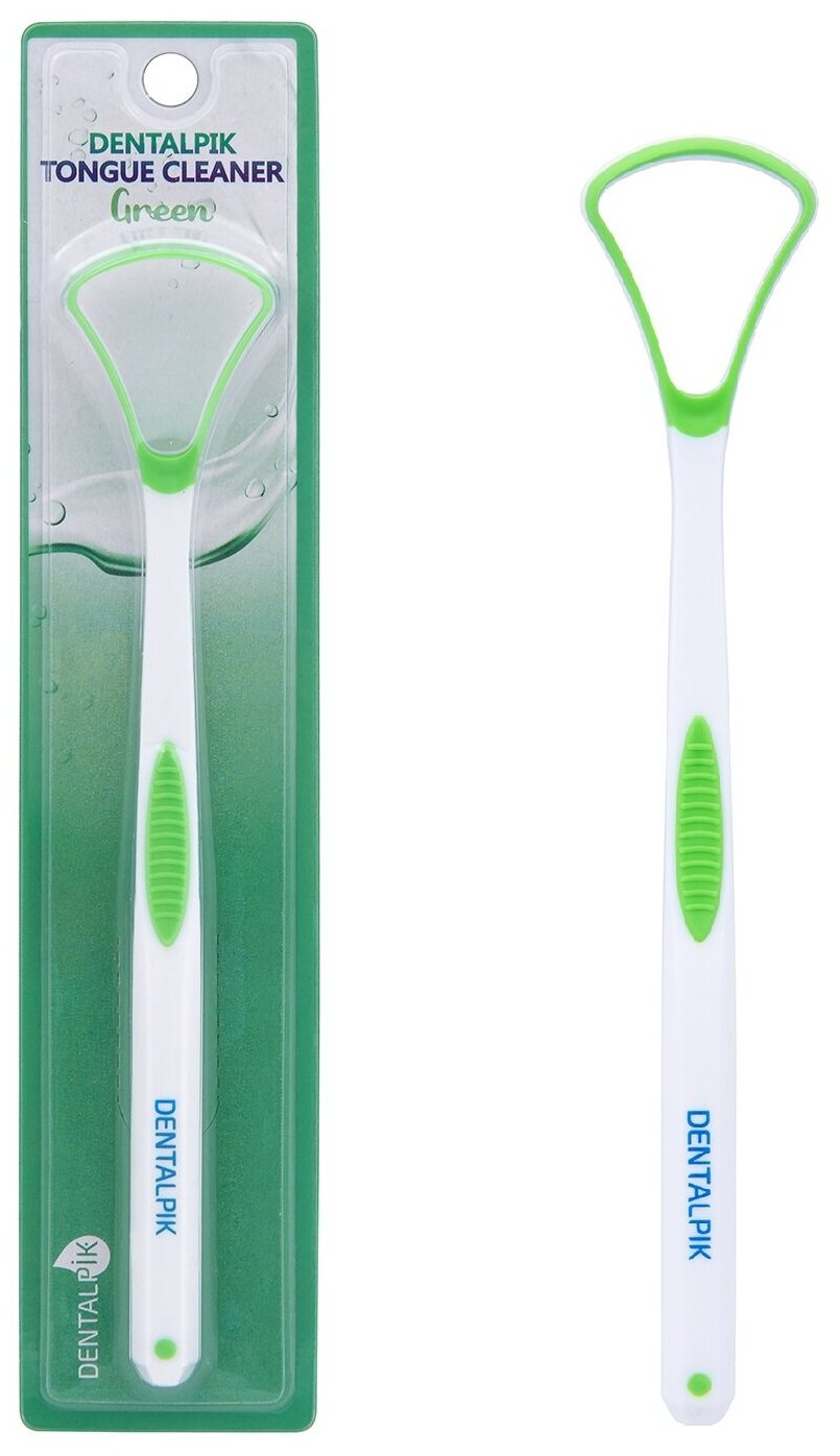 Комплект скребок для языка Dentalpik Tongue Cleaner 3 шт зеленый