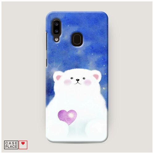 фото Чехол пластиковый samsung galaxy a20 мишка с сердцем 2 case place