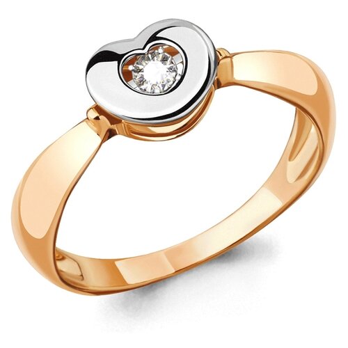 фото Золотое кольцо aquamarine с танцующим бриллиантом 963647к diamant-online