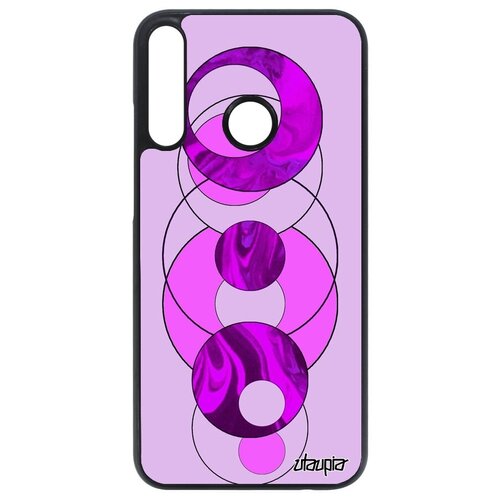 фото Стильный чехол для смартфона // huawei p40 lite e // "круги" узор кольца, utaupia, фуксия