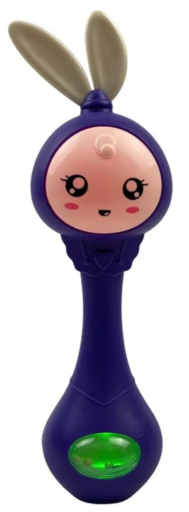 Интерактивная развивающая музыкальная игрушка Умный малыш Зайка, погремушка - прорезыватель ( фиолетовый ))