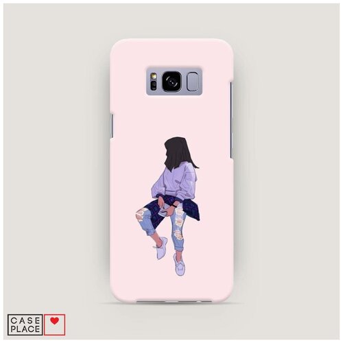 фото Чехол пластиковый samsung galaxy s8 девушка в рваных джинсах case place