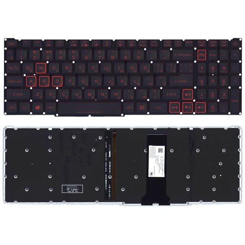 аккумулятор для ноутбуков acer nitro an515 52 5 an515 54 5 an515 45 5 an515 52 5 an515 55 5 an515 43 5 an515 44 5 an517 52 ap18e8m 3700мач Клавиатура для ноутбука Acer Nitro 5 AN515-54 черная с красной подсветкой (стрелки в рамке)