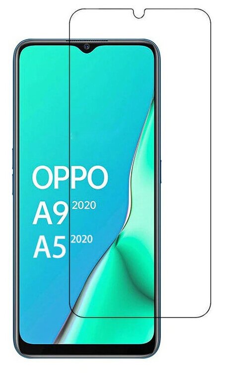 Защитное противоударное стекло MyPads на Oppo A9 (2020) с олеофобным покрытием (только на плоскую поверхность экрана, не закрывает края экрана на.