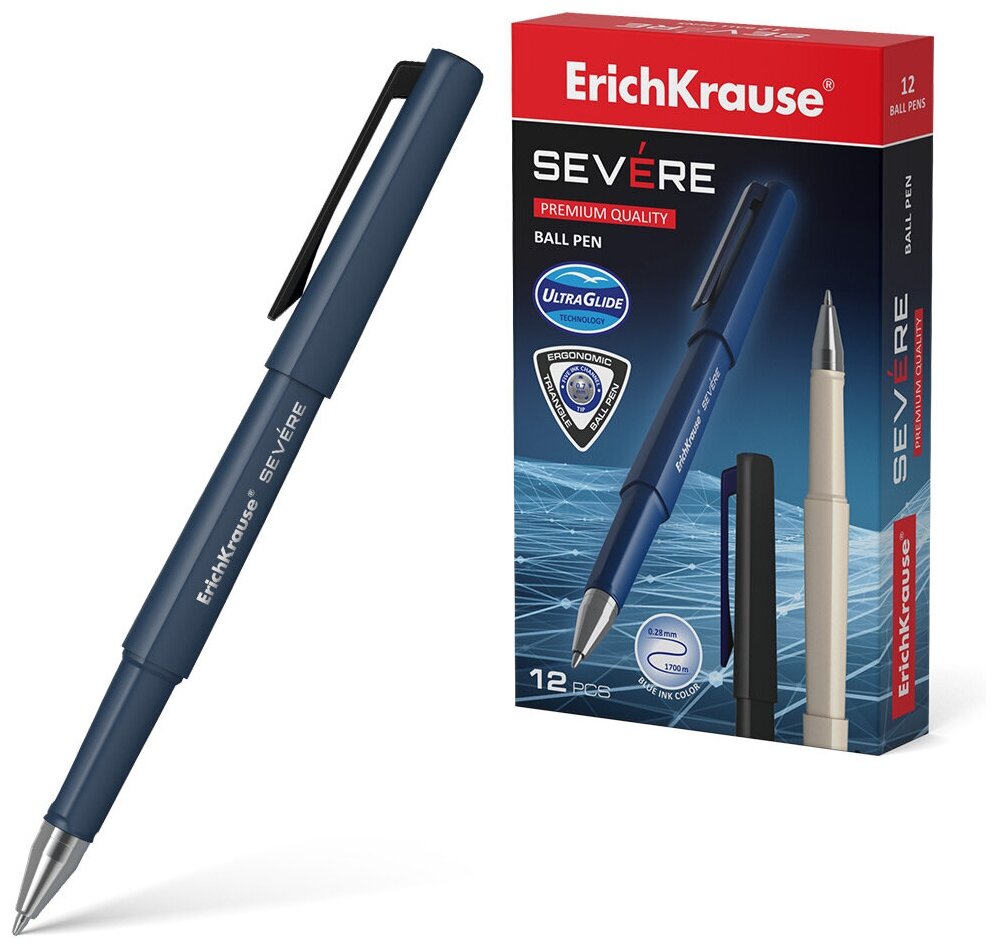 Ручка шариковая ErichKrause® Severe, Ultra Glide Technology, цвет чернил синий 1шт 48079