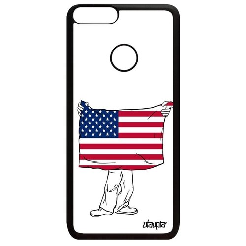 фото Защитный чехол на // huawei p smart 2018 // "флаг соединенных штатов с руками" страна дизайн, utaupia, белый