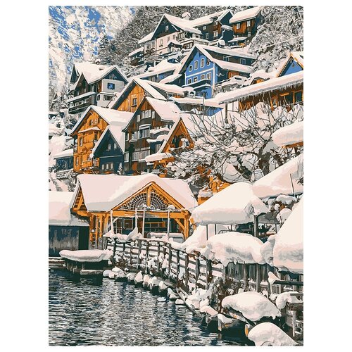 фото Lori набор для раскрашивания по номерам (на картоне) 40 х 30 см зимний город ркн/ф-260 1 шт.