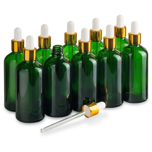 фото Флакон 100 мл стеклянный с крышкой с пипеткой. набор 10 штук. купи-флакон