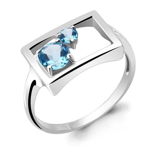 фото Кольцо из золочёного серебра aquamarine а6933905-п с топазом, размер 19,5 diamant-online