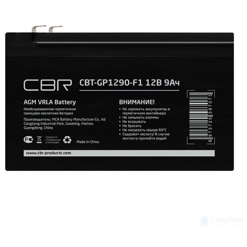CBR Аккумуляторная VRLA батарея CBT-GP1290-F1 (12В 9Ач) клеммы F1