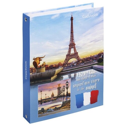 фото Тетрадь со сменным блоком на кольцах а5, 100 листов, путешествия, "парижские виды". проф-пресс