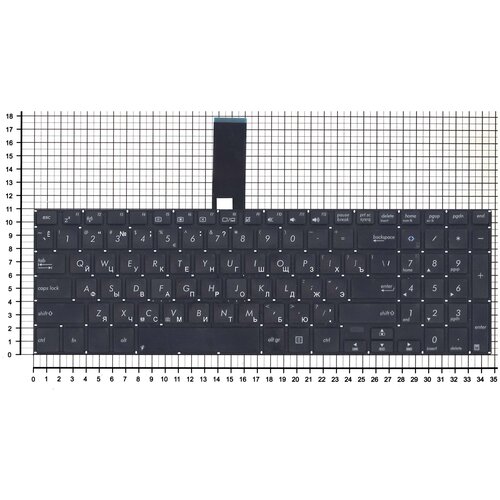 Клавиатура для ноутбука Asus V551L черная без рамки, плоский Enter клавиатура для ноутбука asus vivobook v551 s551 k551 p n 0knb0 610bru00 0knb0 610btw00 13g056601950m 9z nansq 00r aexj9700110 mp 13f83rc 920