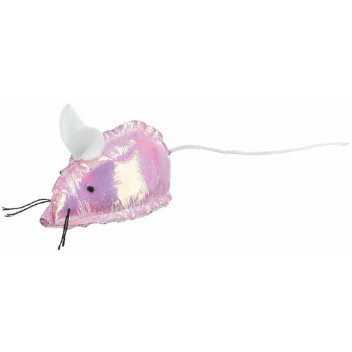 Блестящая мышка, ткань, с кошачьей мятой, 7 см, Trixie (игрушка для кошек, 45609)