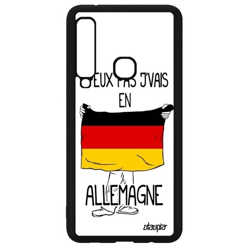 фото Дизайнерский чехол на мобильный // galaxy a9 2018 // "еду в германию" принт надпись, utaupia, белый