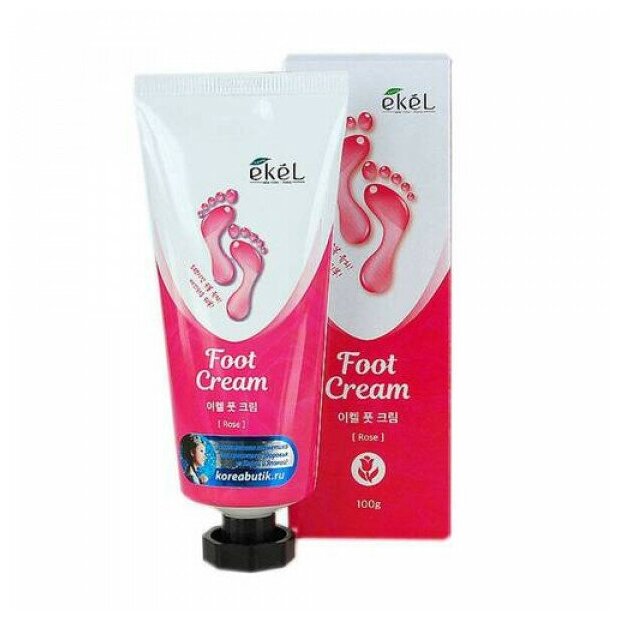 EKEL Успокаивающий крем для ног с экстрактом розы Foot Cream Rose, 100гр - фото №4