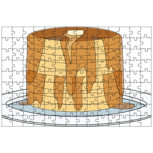 фото Магнитный пазл 27x18см."графический, блины, завтрак" на холодильник lotsprints
